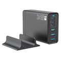 135W GaN skrivbordsladdare / 6-ports höghastighetsladdningsstation - 3x USB-C, 3x USB-A