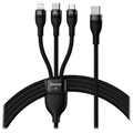 Baseus Flash Series II 3-i-1 Snabb Laddningskabel - 1.5m - Svart