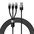 Baseus StarSpeed 3-i-1 laddnings- och datakabel - 1.2m, 3.5A