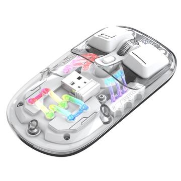 HXSJ T200 Dual-Mode trådlös Bluetooth-mus med RGB-belysning