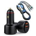 PD3.0 snabbladdande billaddare 65W laddningsadapter för cigarettändare 3-port 100W superladdare för bil
