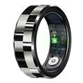 R9 Premium Smart Ring i rostfritt stål med laddningsfodral - Storlek: 8/18.1mm