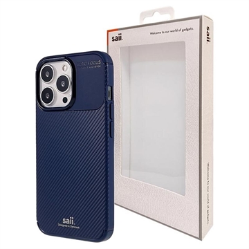 Saii Kolfiber iPhone 13 Pro TPU Skal - Blå