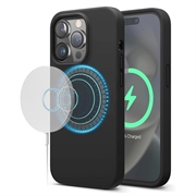 iPhone 15 Pro Max Saii Premium MagSafe Liquid Silikonskal - Svart