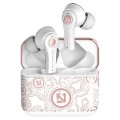TS-100 Graffiti TWS-Hörlurar med Bluetooth 5.0 - Vit / Roséguld