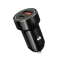 XO CC32 20W snabb billaddare - PD3.0 USB-C, QC3.0 USB-A - Svart